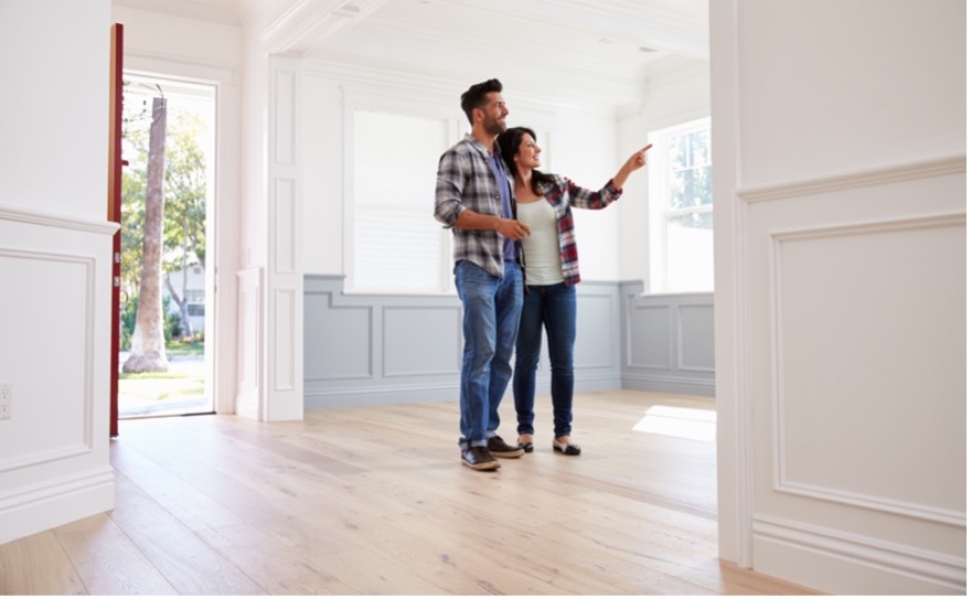 Couple viewing a property